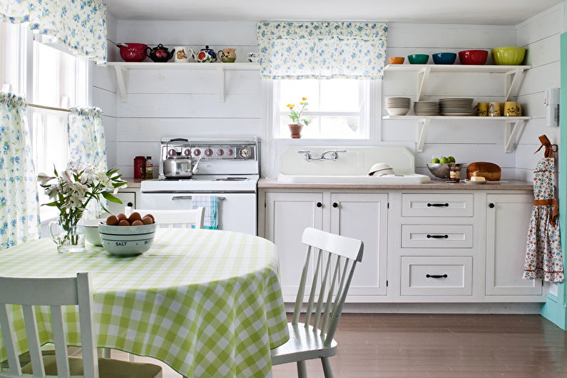A combinação de cores no interior da cozinha - foto