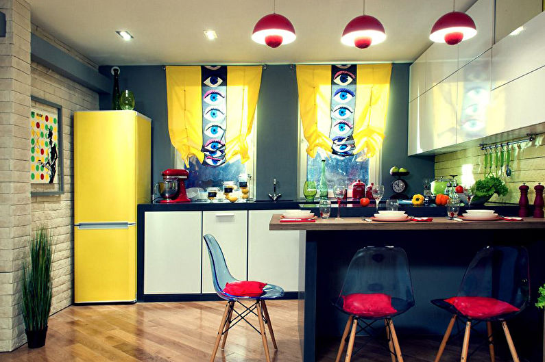 Połączenie kolorów we wnętrzu kuchni - zdjęcie