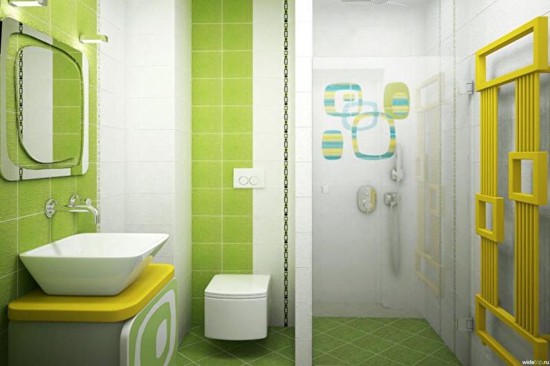Kombinácia farieb v interiéri kúpeľne - foto