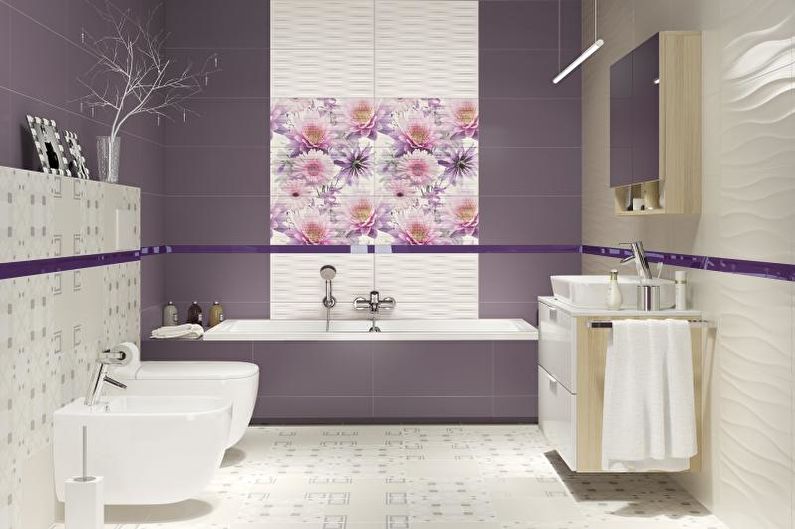 A combinação de cores no interior do banheiro - foto