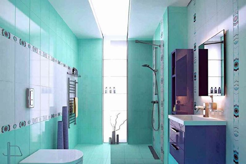 שילוב הצבעים בפנים חדר האמבטיה - צילום