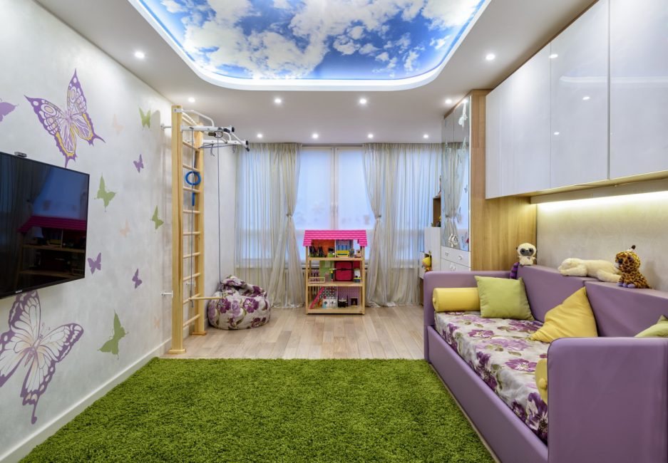 Jasná obloha v detskej izbe