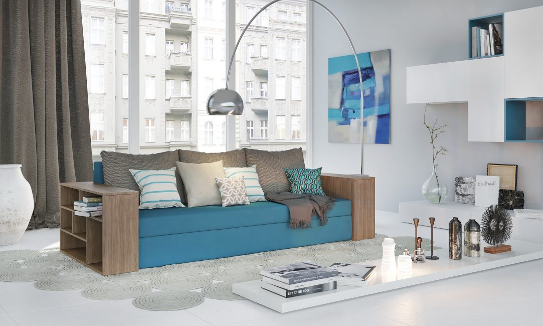 הסלון דורש ריהוט מסוגנן, תוך התחשבות בעיצוב החדר