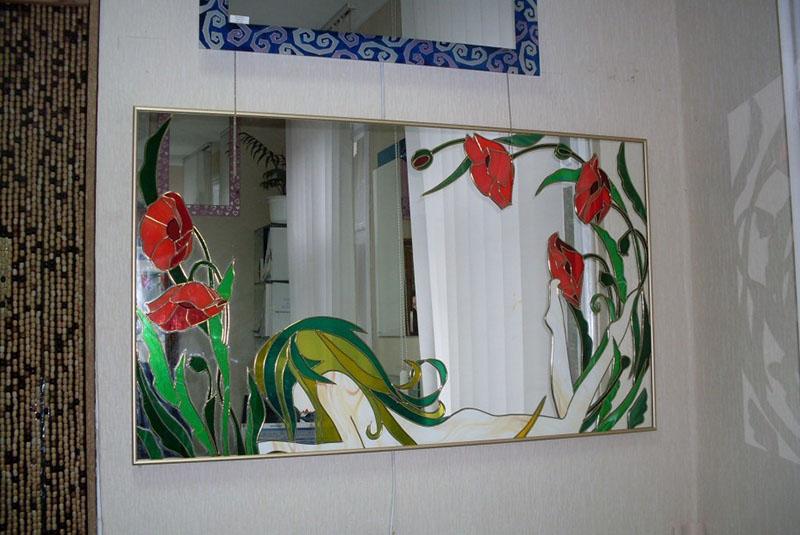 umělecká malba na staré zrcadlo