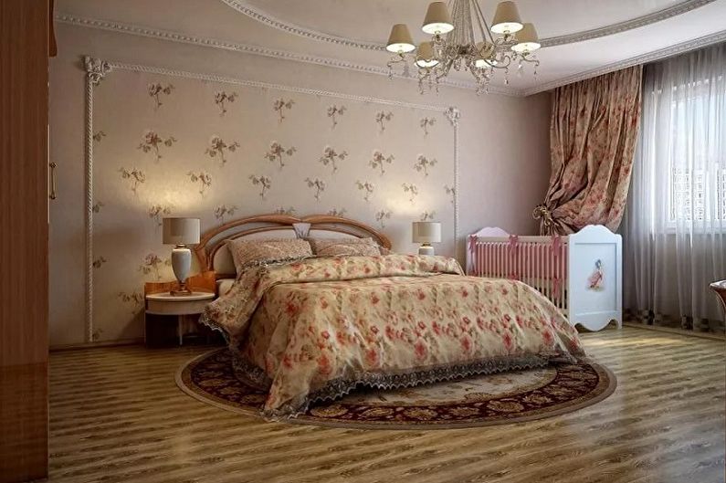 Oblikovanje spalnice in vrtca v eni sobi - talna obloga