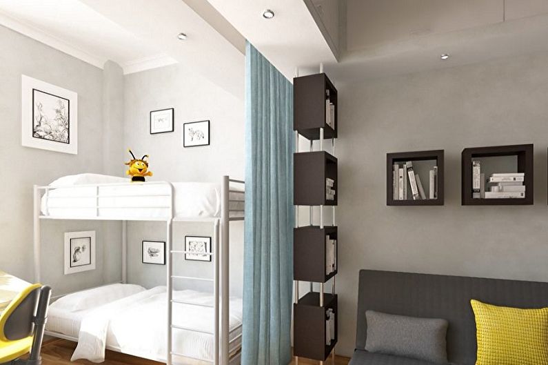 Oblikovanje spalnice in vrtca v eni sobi - Kako izbrati pohištvo