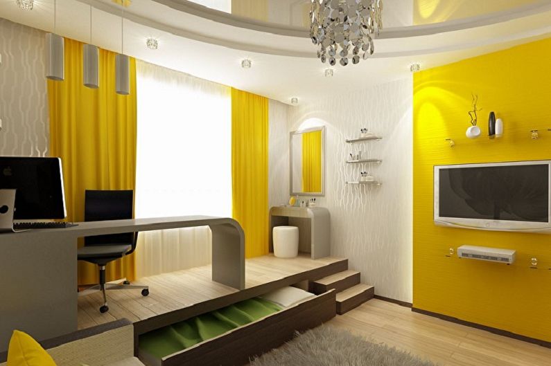 Diseño de dormitorio y guardería en una habitación - Zonificación