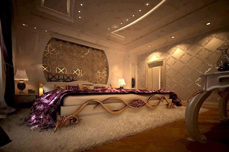 Art Deco Złota Sypialnia - Projektowanie Wnętrz