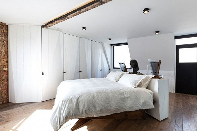 Minimalistyczny projekt sypialni - Dekoracja sufitu