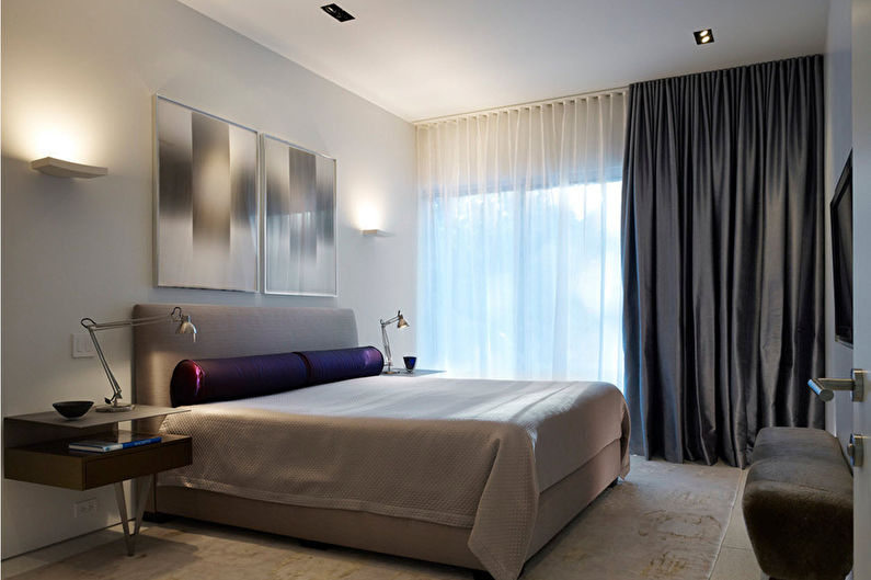 Dormitor alb în stilul minimalismului - Design interior
