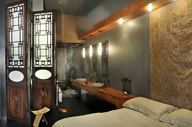 Design de dormitor în stil japonez - mobilier