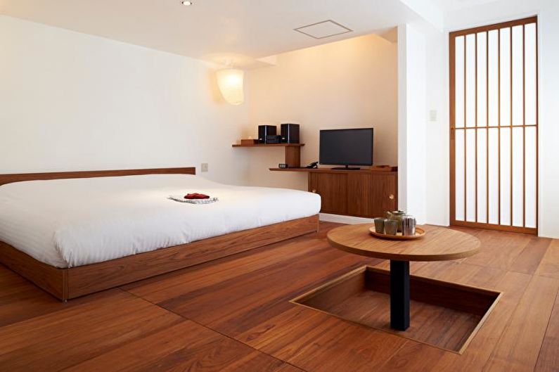 Sovrum i japansk stil - inredningsfoto