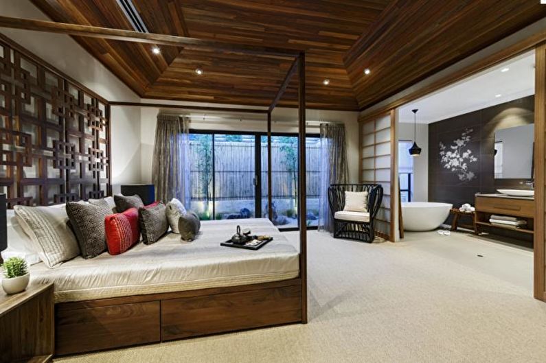 Sypialnia w stylu japońskim - zdjęcie aranżacji wnętrz