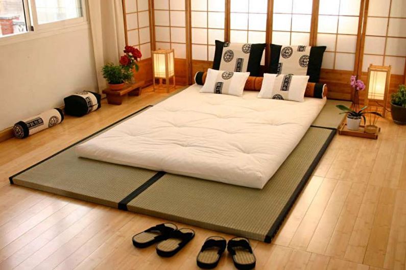 Sovrum i japansk stil - inredningsfoto