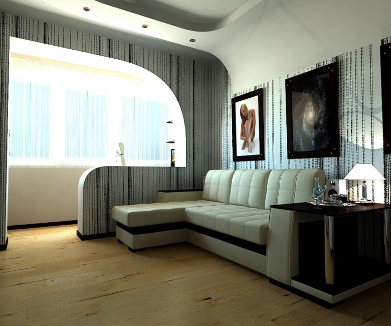 Καναπές στο σαλόνι-υπνοδωμάτιο για εξοικονόμηση χώρου
