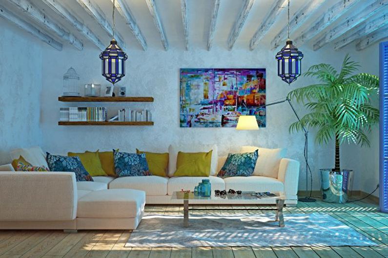 Interiérový dizajn v stredomorskom štýle - výzdoba a osvetlenie