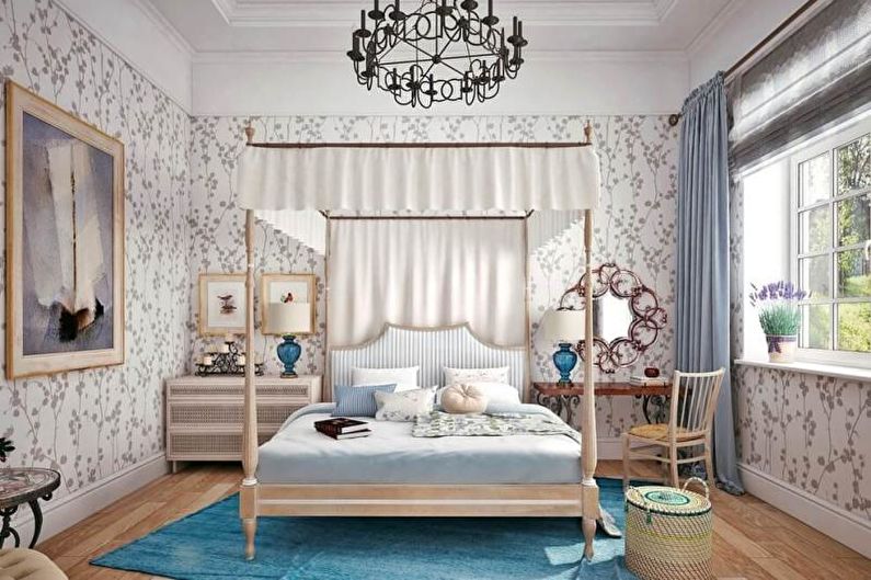Wystrój sypialni w stylu śródziemnomorskim - zdjęcie