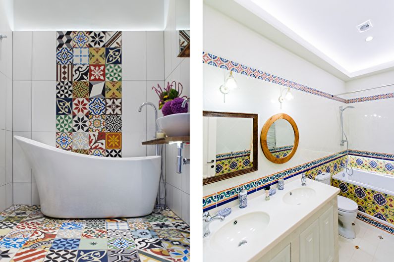 Amenajare interioară baie în stil mediteranean - fotografie