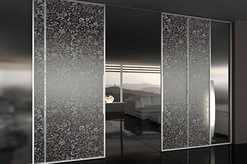 Glasinredningsdesign - Sandblästrade glasdörrar
