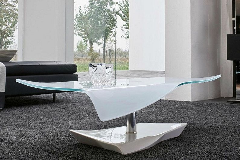 Druhy sklenených konferenčných stolíkov - V závislosti od veľkostí a tvarov