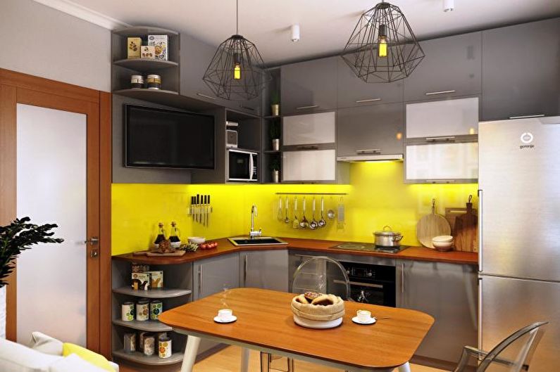 Żółte panele ścienne do kuchni