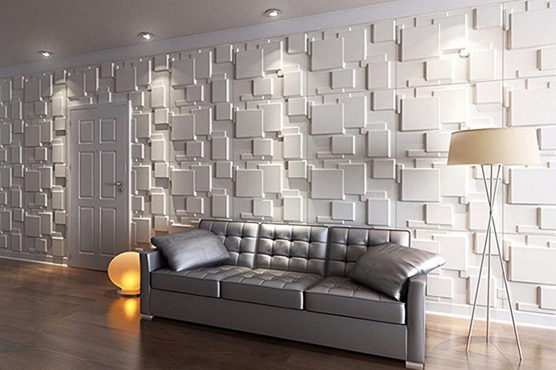 Tipos de construcción de paneles de pared para decoración de interiores: paneles de azulejos