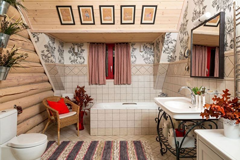 חדר אמבטיה בסגנון כפרי - צילום עיצוב פנים