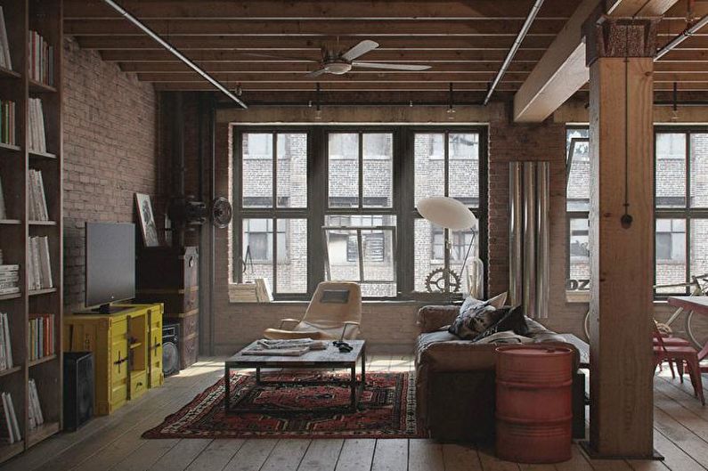 Interiørdesign i loftstil - Møbler