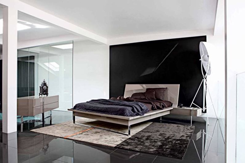 Minimalistična notranja zasnova spalnice - fotografija