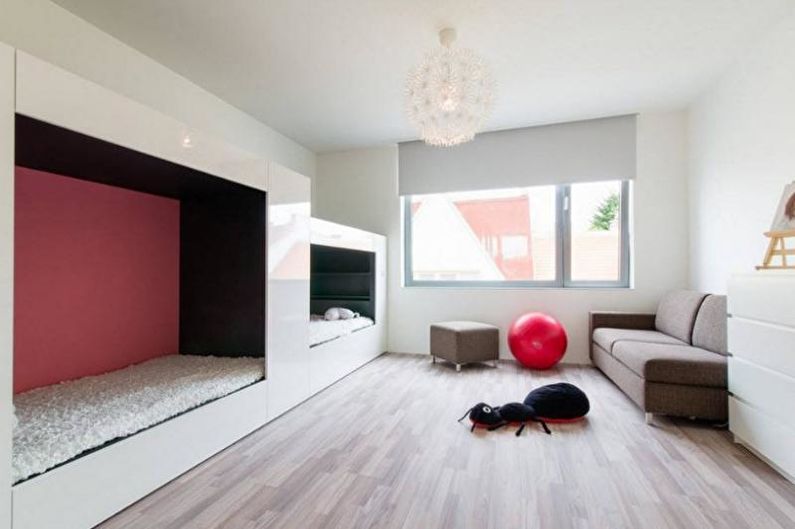 Barneroms interiørdesign i stil med minimalisme - foto