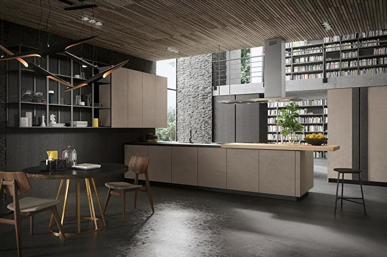 Innredning av kjøkken i stil med minimalisme - foto