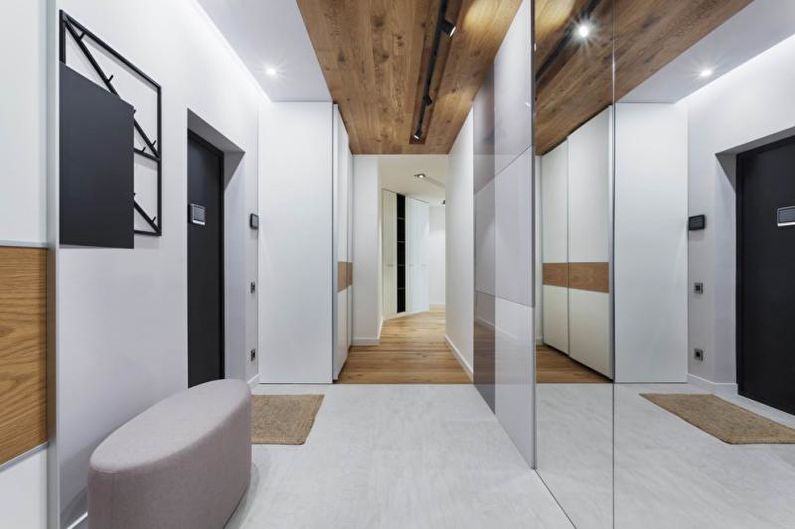 Notranja zasnova hodnika v slogu minimalizma - fotografija