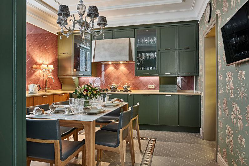 Neoklasický interiérový dizajn kuchyne - foto