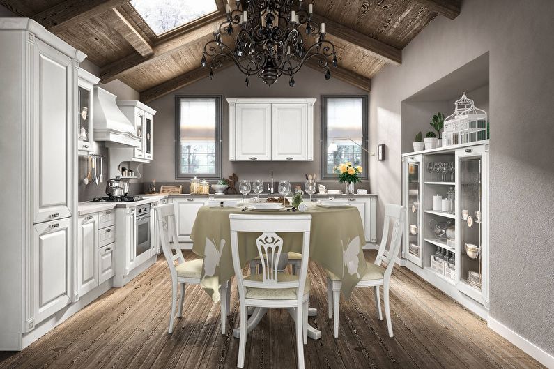Design interior bucătărie neoclasic - fotografie