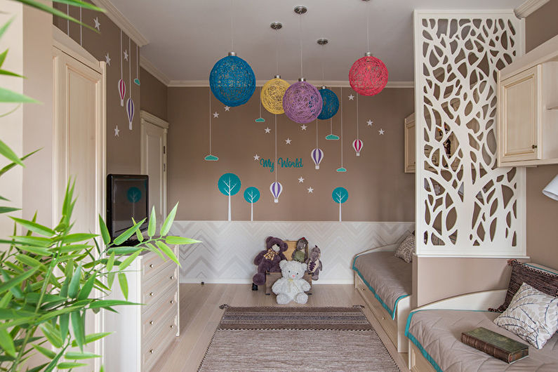 Diseño interior de una habitación infantil neoclásica - foto