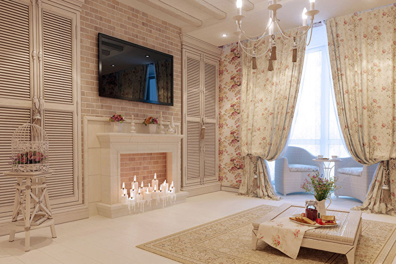Obývacia izba v štýle Provence - interiérový dizajn