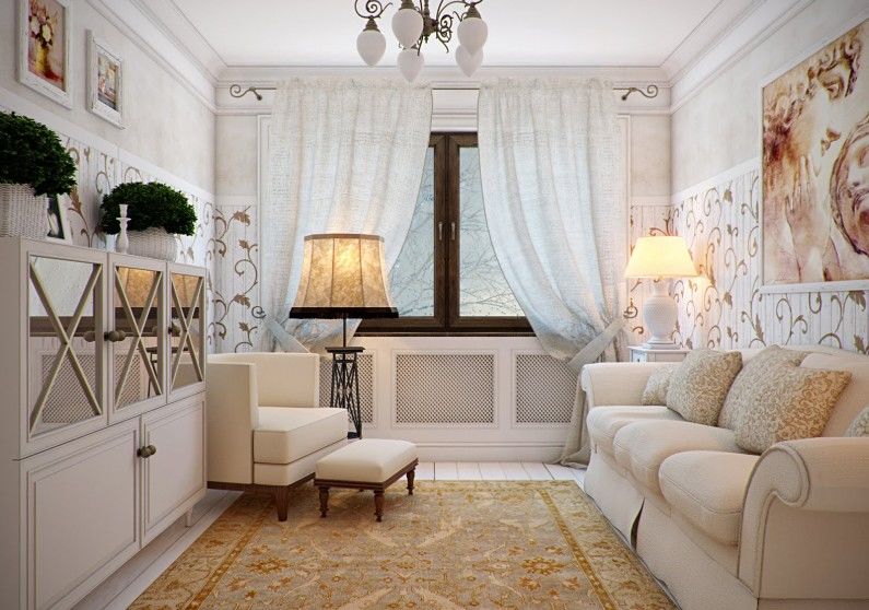 Obývacia izba v štýle Provence - interiérový dizajn