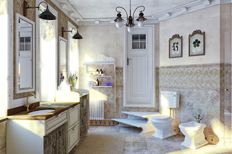 Łazienka w stylu prowansalskim - projektowanie wnętrz