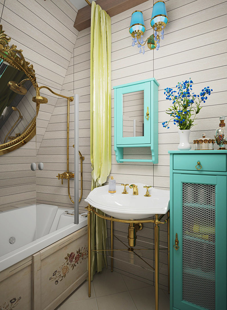 Kúpeľňa v štýle Provence - interiérový dizajn
