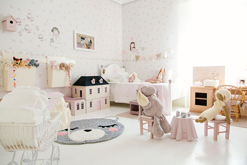 Inredning av ett barnrum i stil med shabby chic - foto