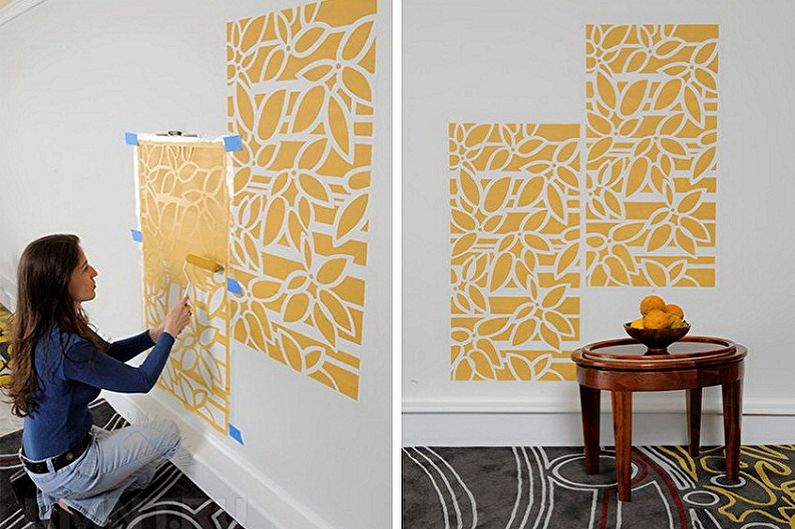 Šablone za stene za slikanje - Kako delati s šablono