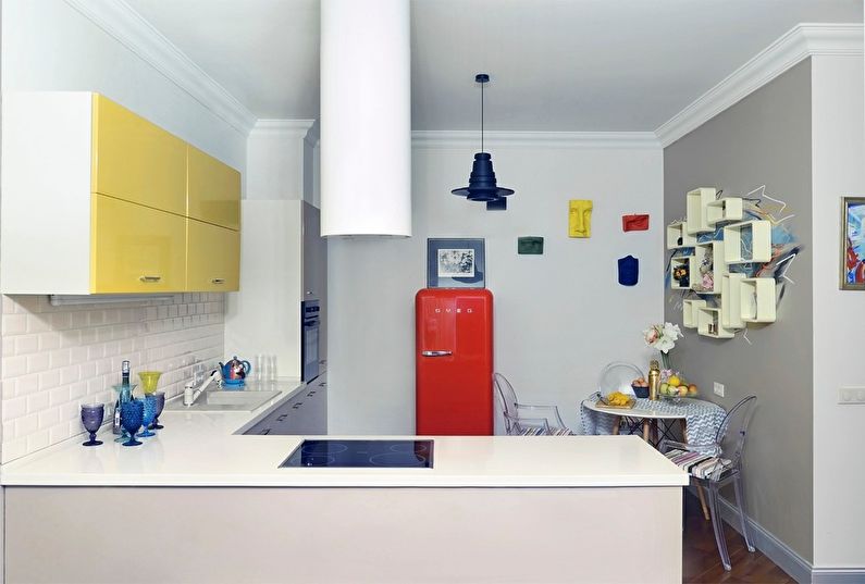 Minimalistická rohová kuchyňa - návrh interiéru