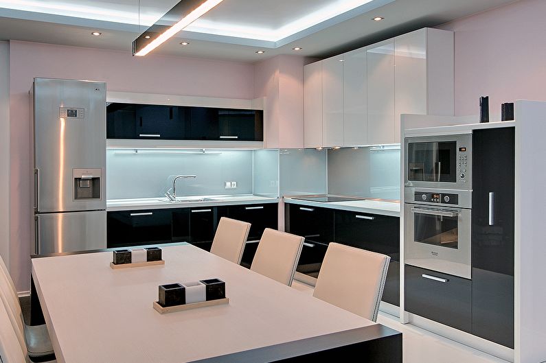 Cozinha de canto de alta tecnologia - Design de interiores