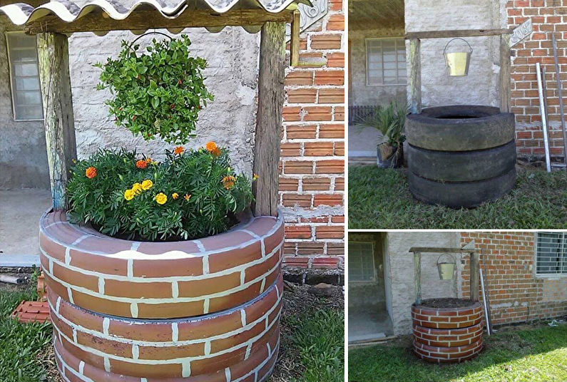 Decorațiuni de grădină pentru anvelope DIY