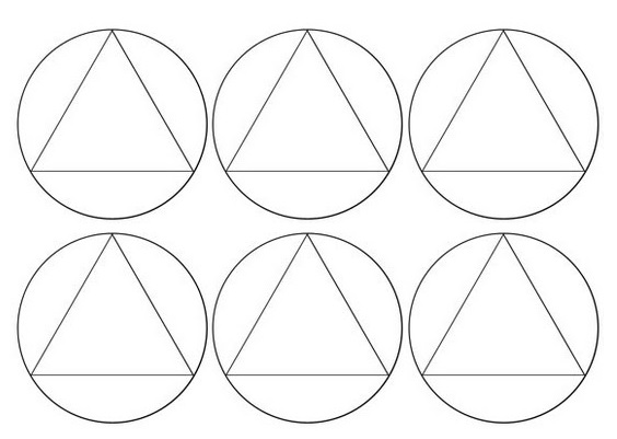 השתמש בתבנית עבור עיגולים סימטריים זהים