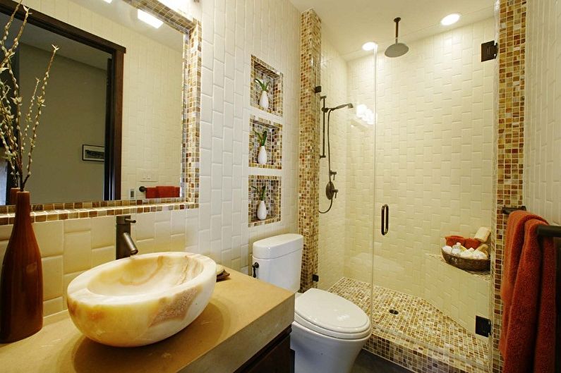 Kúpeľňový dizajn 5 m2 - Dekorácia na stenu