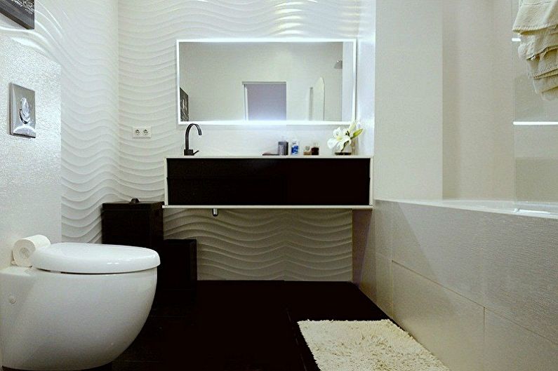 Kúpeľňa 5 m2 v štýle minimalizmu - interiérový dizajn