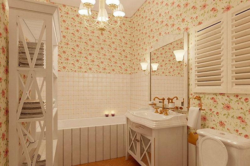 Kúpeľňa 5 m2 Štýl Provence - interiérový dizajn