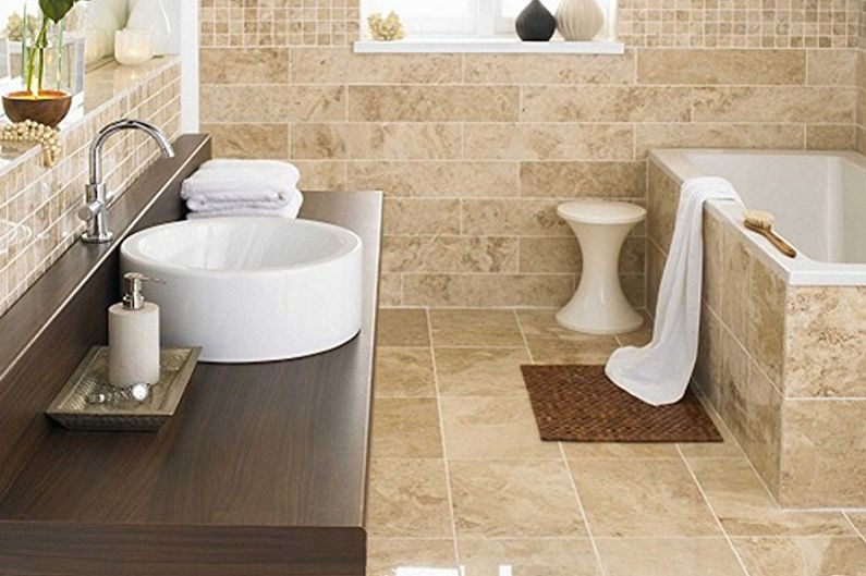 Kúpeľňový dizajn 5 m2 - povrchová úprava podláh