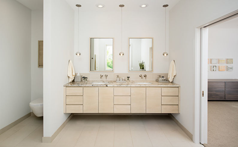 עיצוב חדר אמבטיה בסגנון סקנדינבי - גימור רצפה